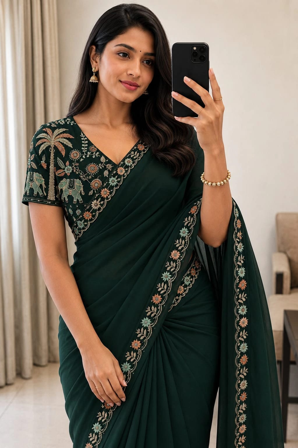 Georgette Embroidered saree