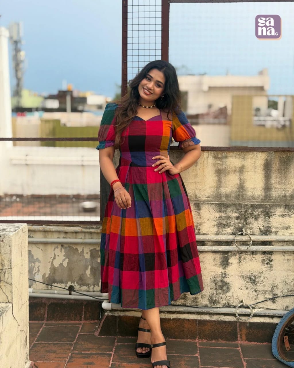 Cotton Madras Checks Dress