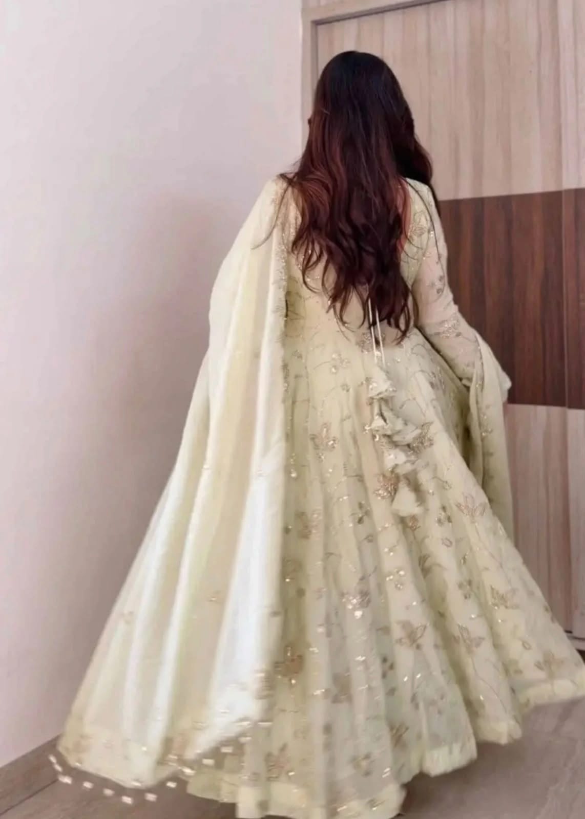Fendy Silk Gown With Dupatta