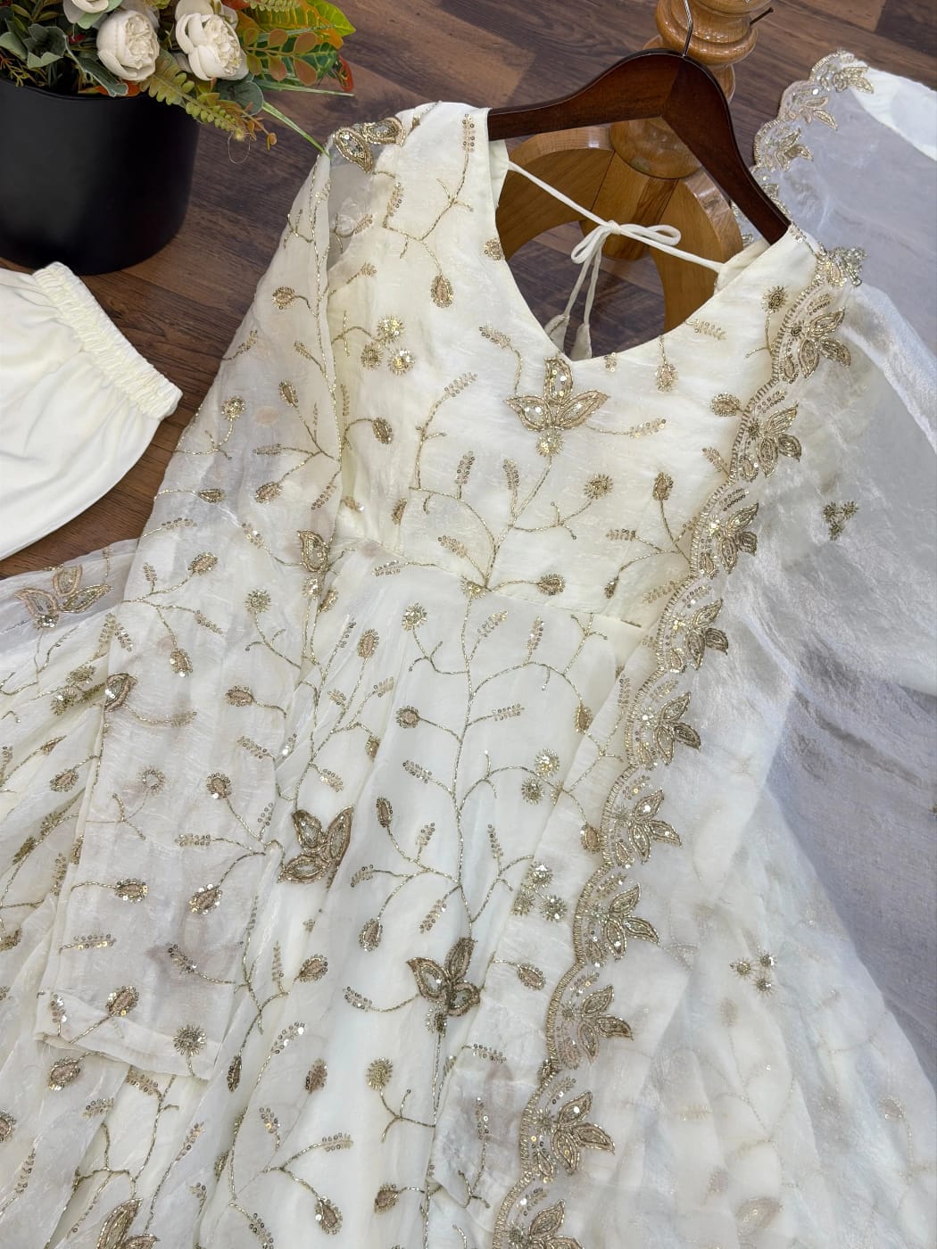 Fendy Silk Gown With Dupatta