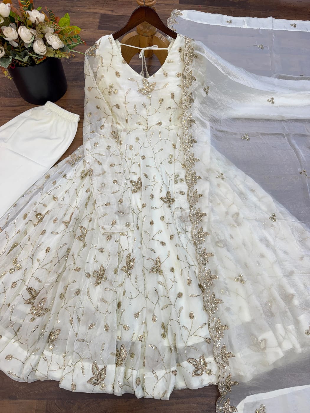 Fendy Silk Gown With Dupatta