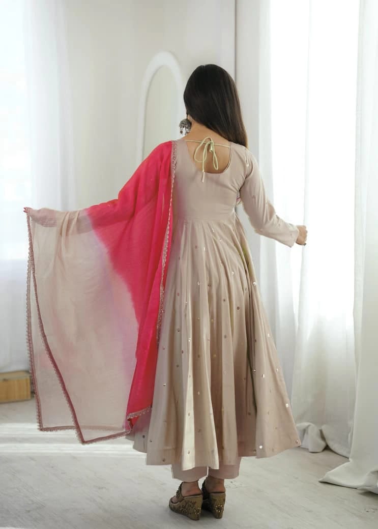 Roman Silk Anarkali Set