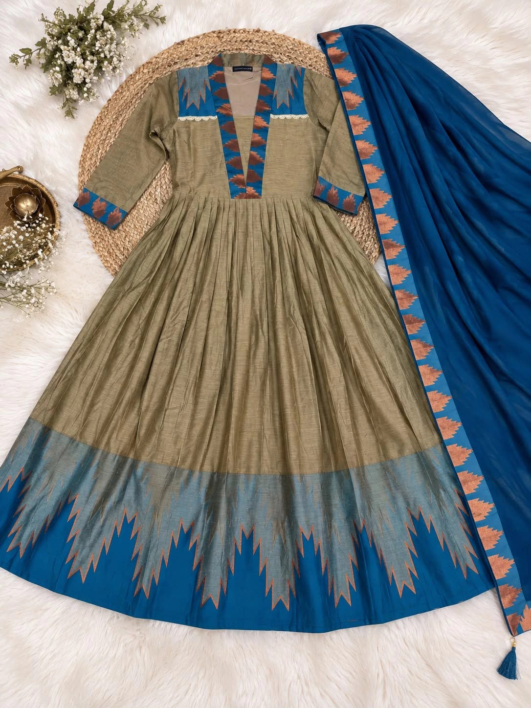 Cotton Spun Silk Anarkali