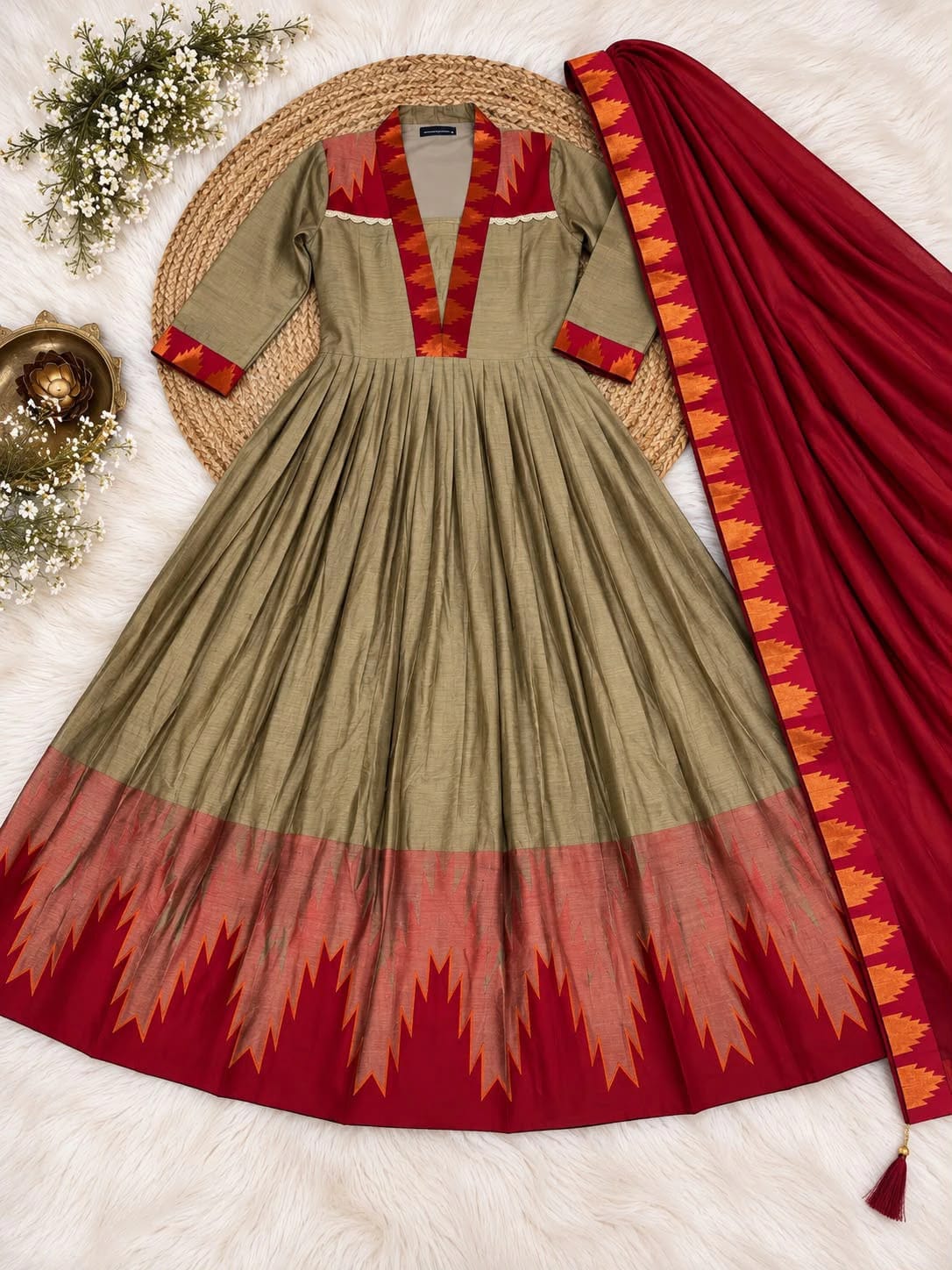 Cotton Spun Silk Anarkali