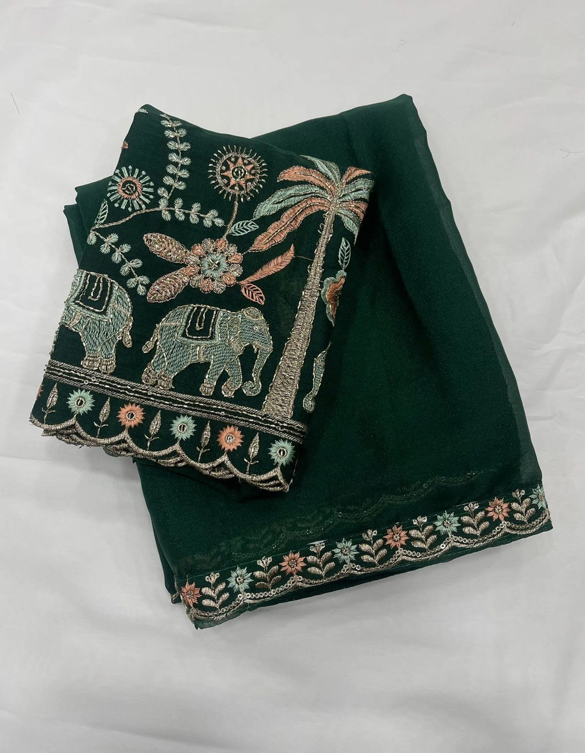 Georgette Embroidered saree