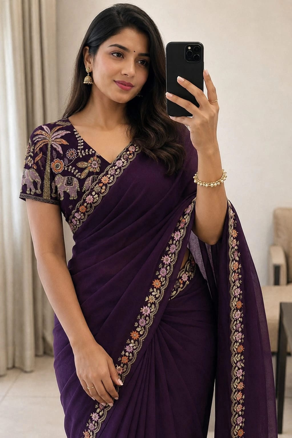 Georgette Embroidered saree
