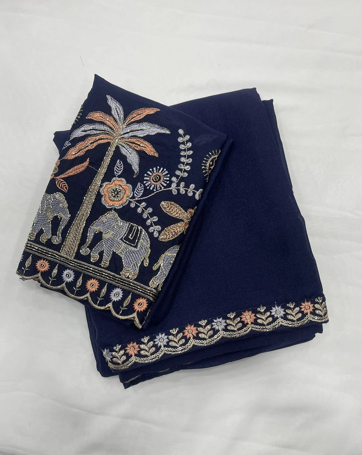 Georgette Embroidered saree