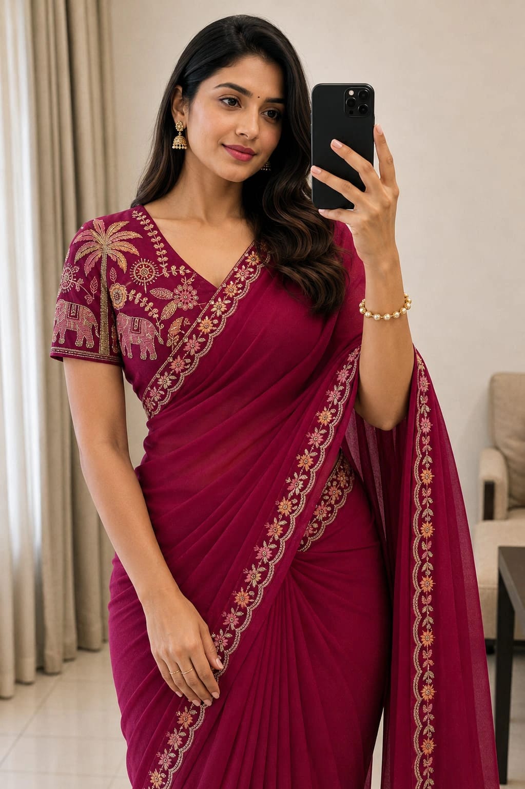 Georgette Embroidered saree