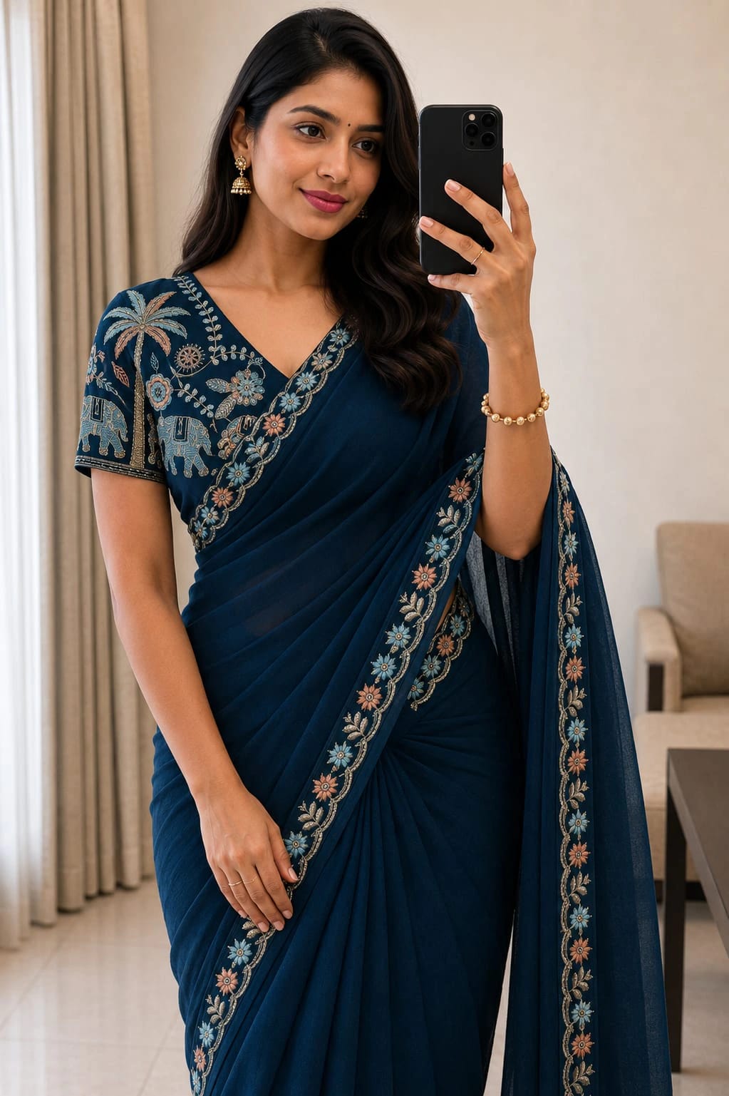 Georgette Embroidered saree