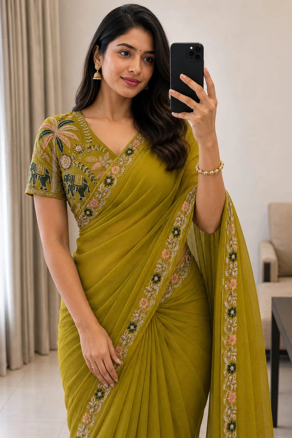 Georgette Embroidered saree