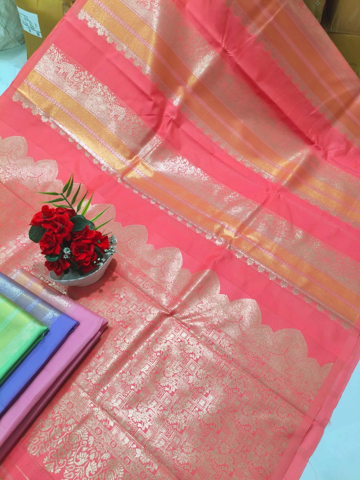 Zari Woven Saree with Blouse  Sri Lakshmi Narayana Silks