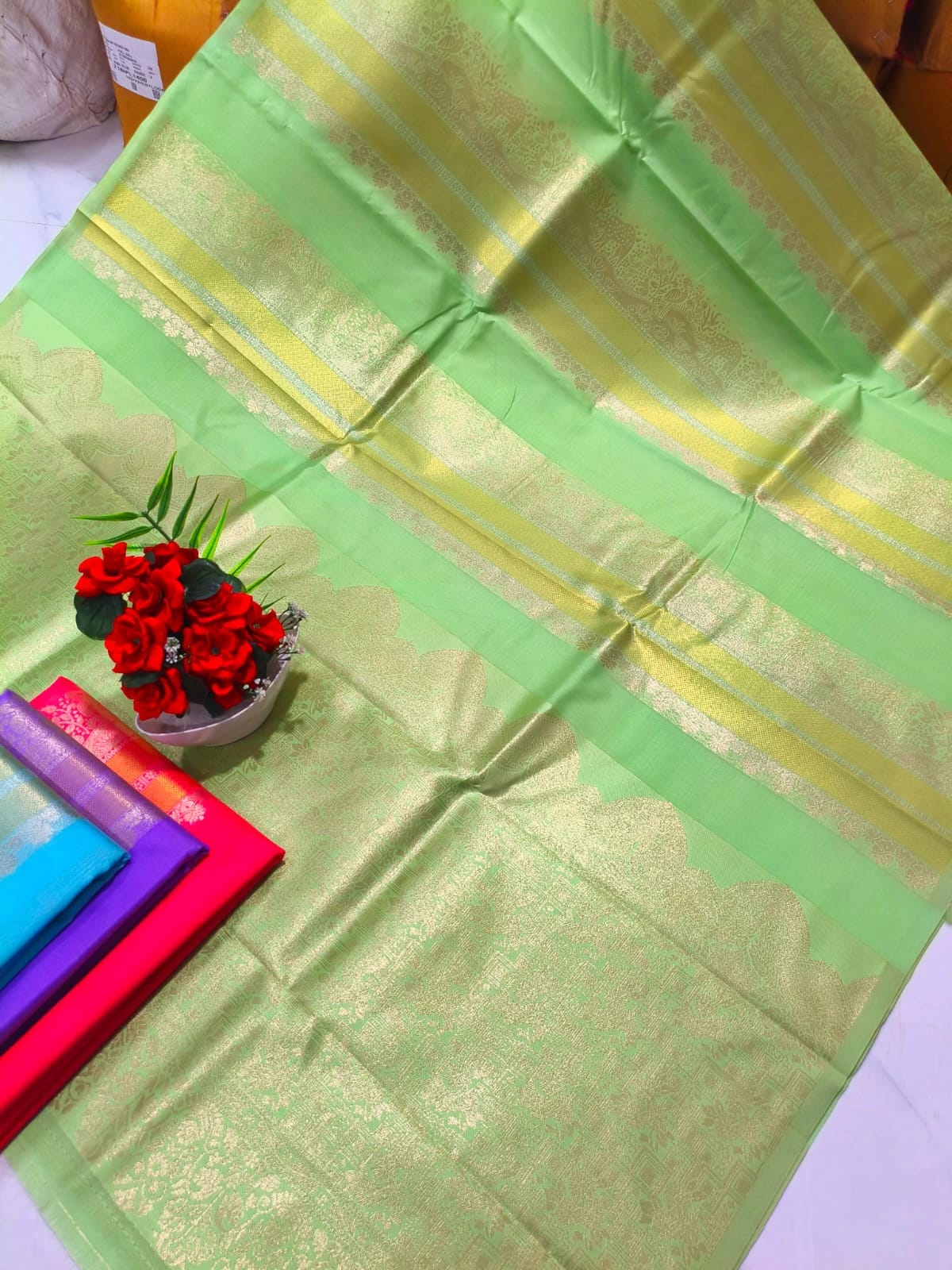 Zari Woven Saree with Blouse  Sri Lakshmi Narayana Silks