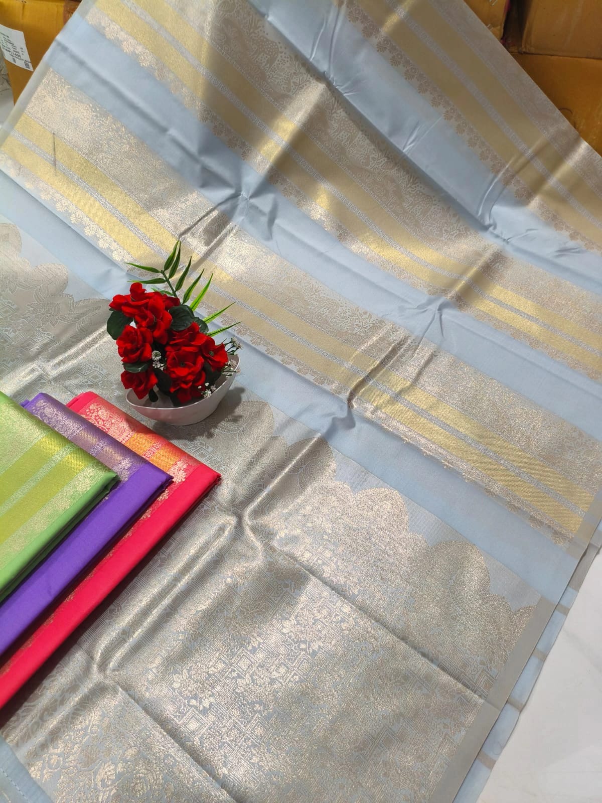 Zari Woven Saree with Blouse  Sri Lakshmi Narayana Silks