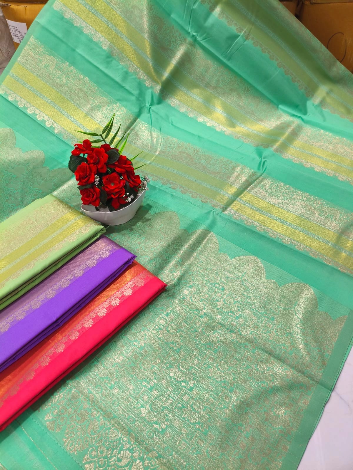 Zari Woven Saree with Blouse  Sri Lakshmi Narayana Silks