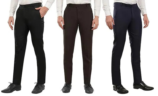 Cotton Blend Trouser for Men Pack of 3